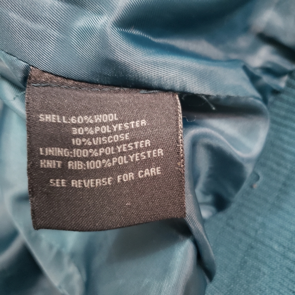 Steve Madden Teal wool blend bomber jacket - Picture 7 of 7